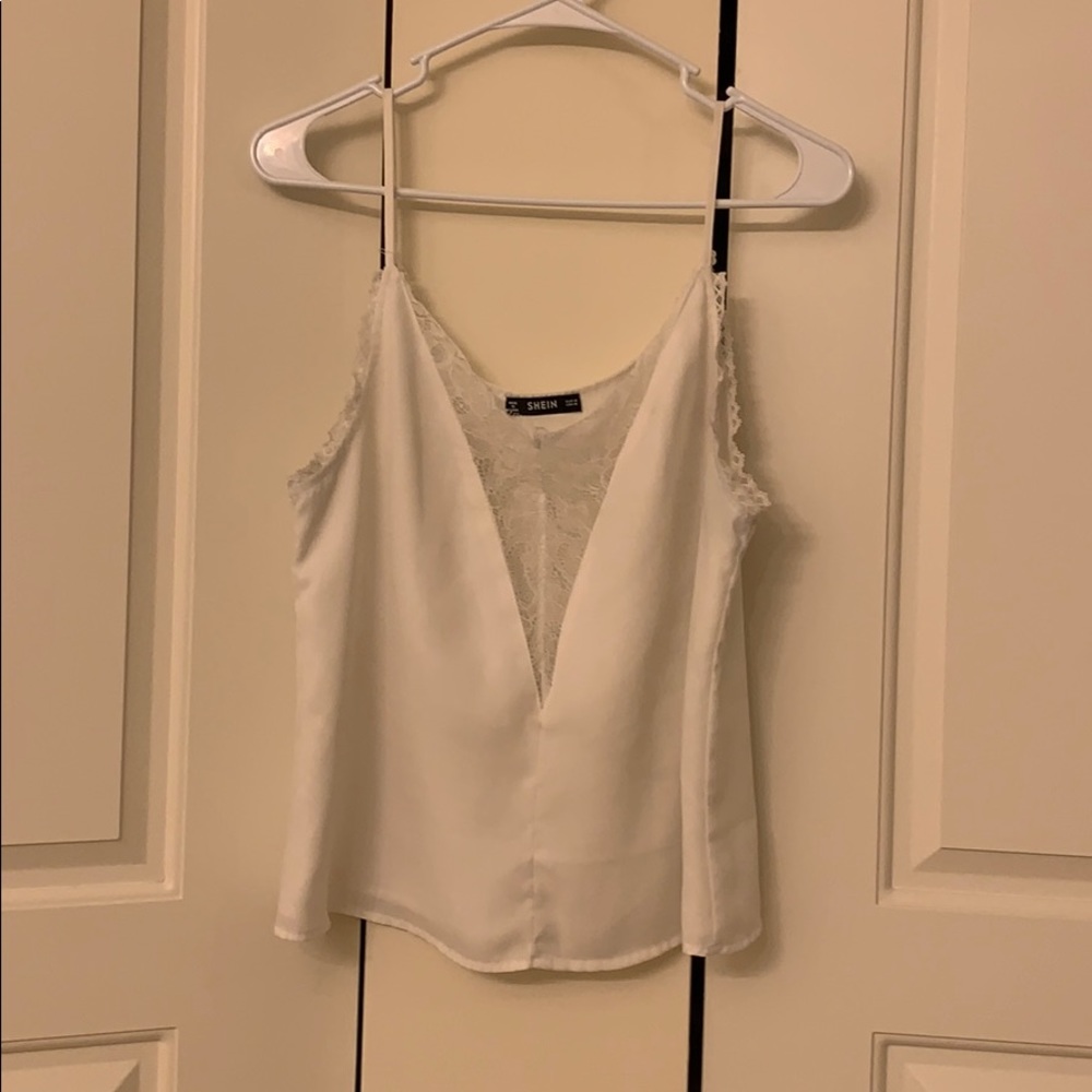 White lace tank top